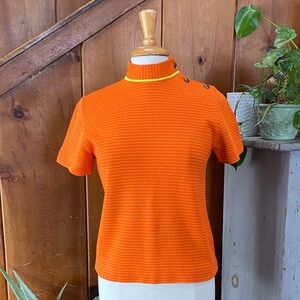 Vintage 70s Short Sleeve Knit Stripe Top